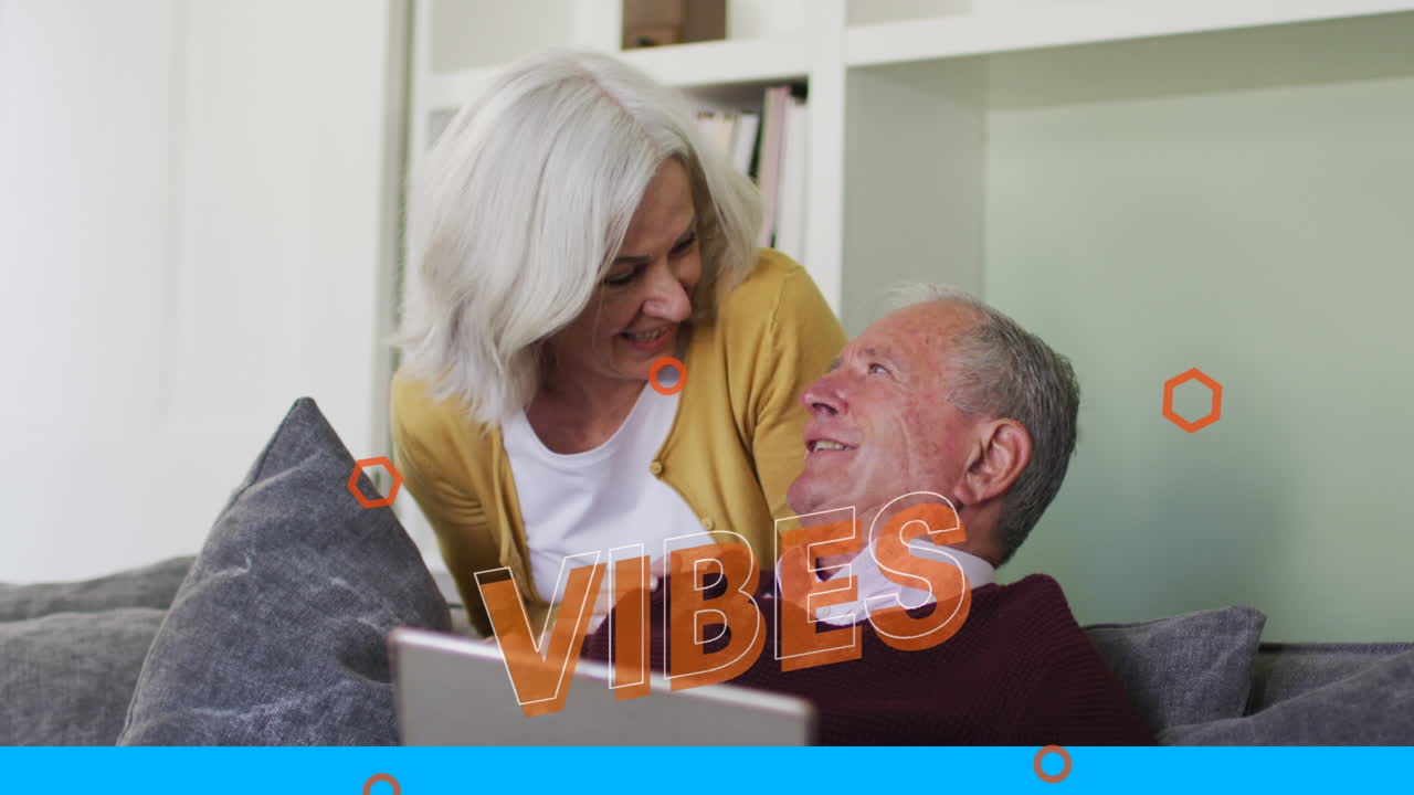 animación de vibraciones texto sobre pareja de alto nivel