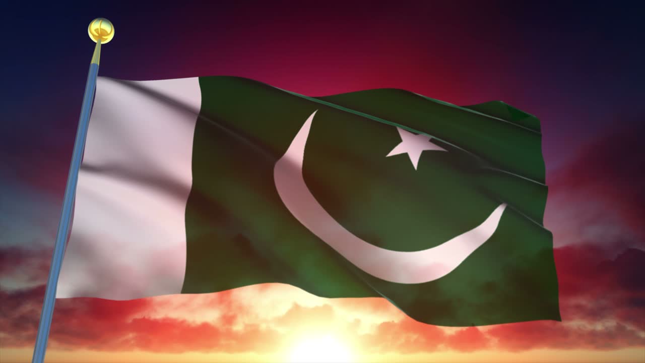 4k bandera muy detallada de pakistán en bucle