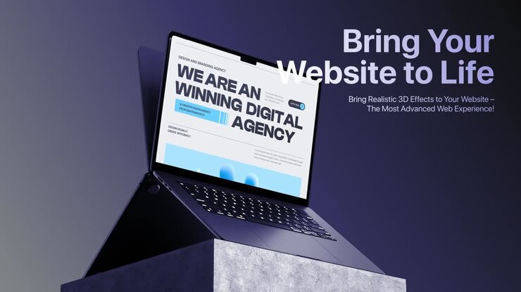 Template promozionale professionale per sito web ottimizzato per laptop, per prodotti digitali e vetrina di business online.