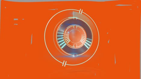 animación del escaneo del alcance sobre un fondo rojo