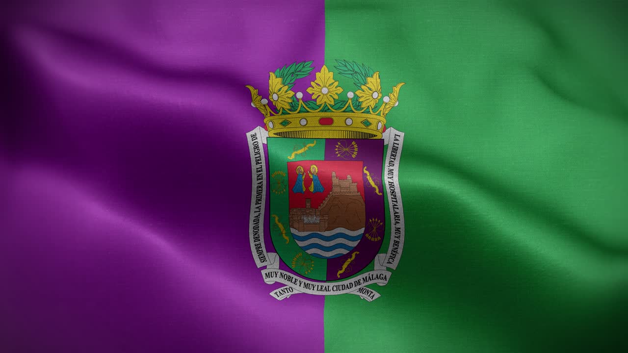 Malaga Spain Flag Loop Background 4K