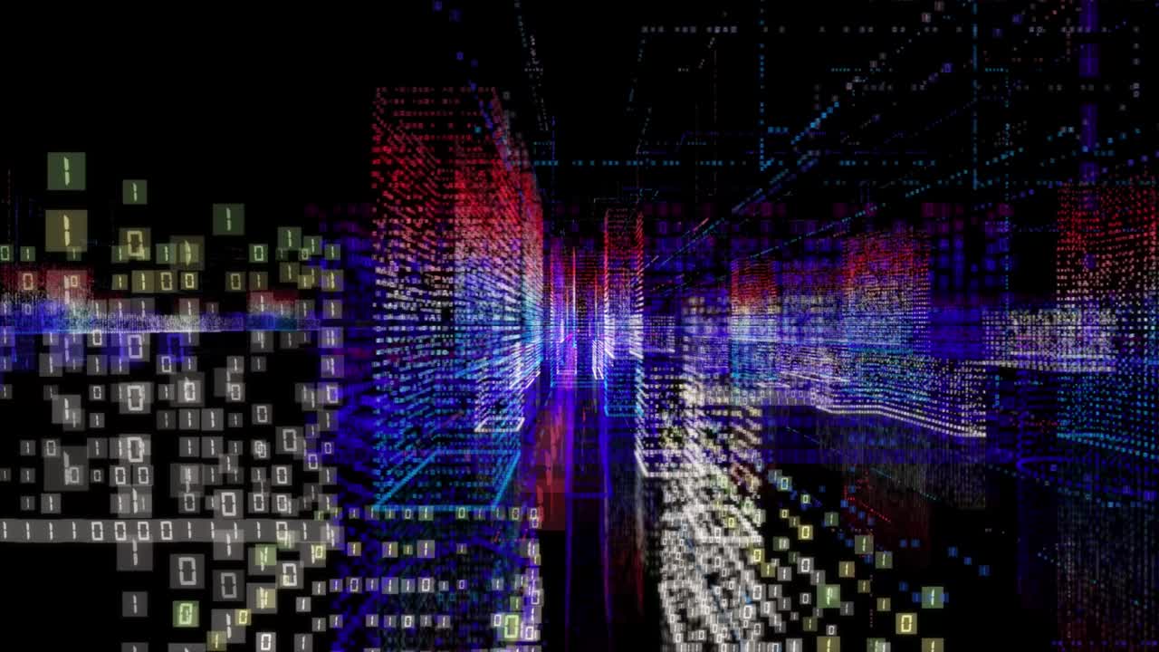 Endlosschleife abstraktes Hologramm 3D Smart City
