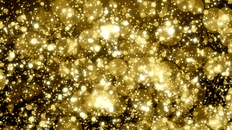 Particelle, glitter dorato, bokeh, polvere scintillante, sfondo astratto in loop