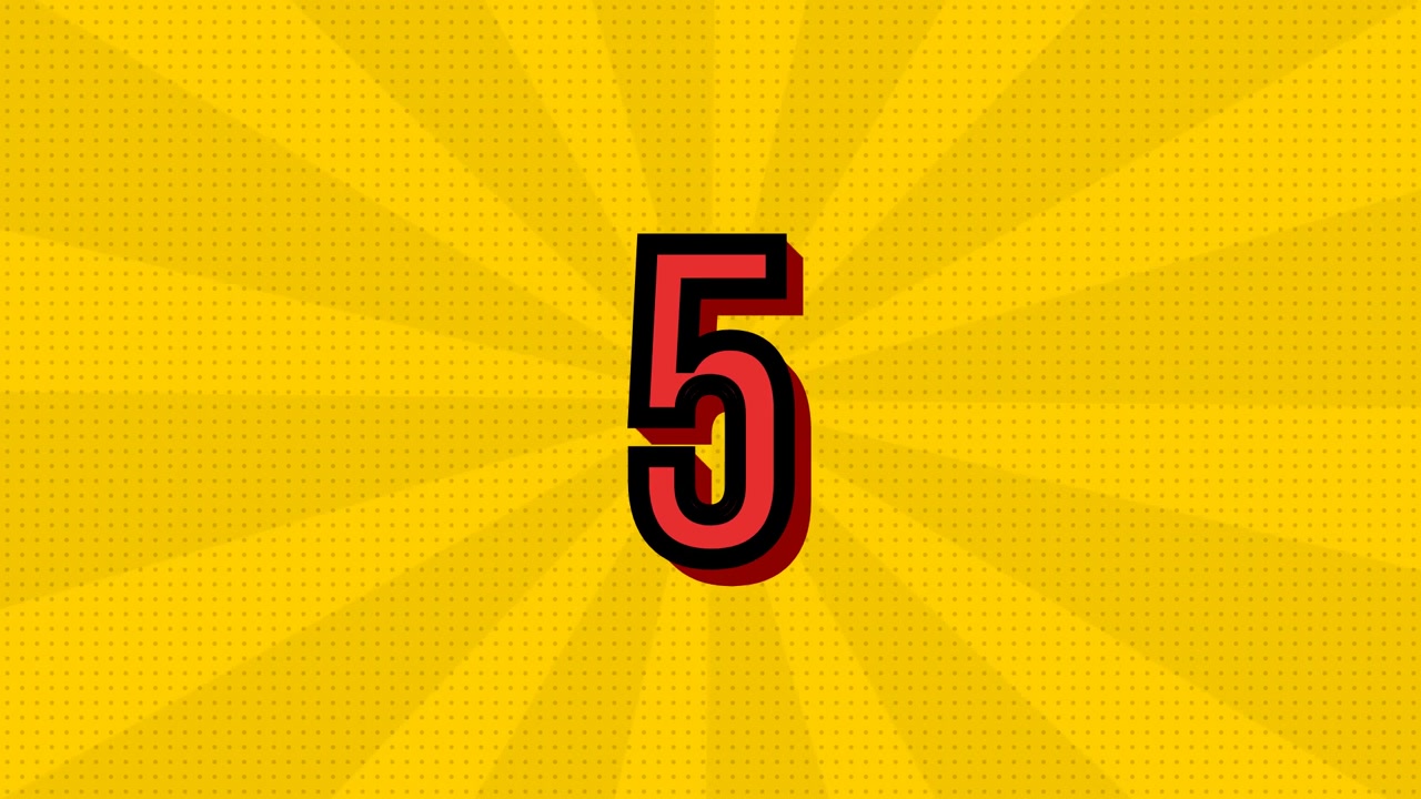 Countdown Timer with Pop Art Style Animation