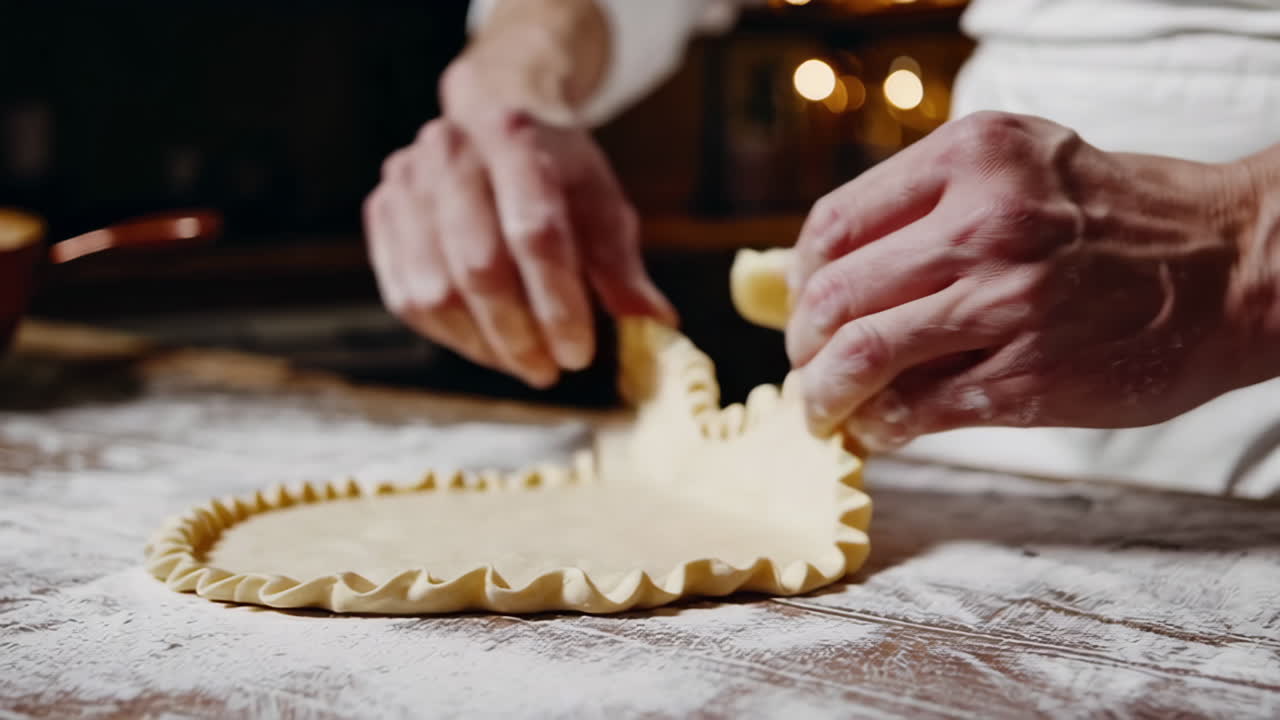 Chef preparing pasta or pastry in a restaurant kitchen