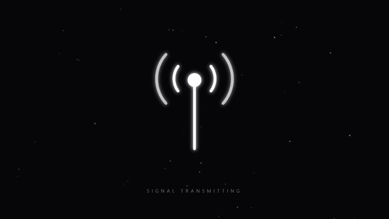 Animated Wi-Fi Signal Transmission Icon on Dark Background
