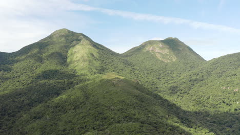 beautiful aerial view of rainforest tropical mountains, brazil, south america