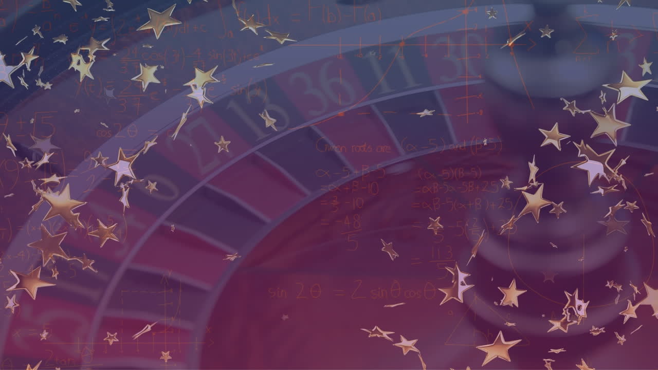 Animazione di stelle su tavolo da roulette