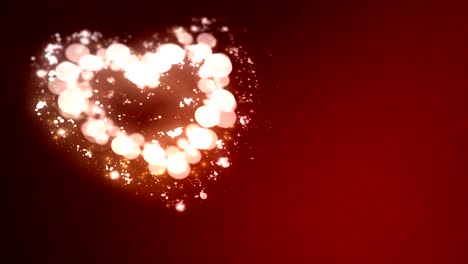 el día de san valentín. el camino del corazón brillante sobre un fondo rojo.