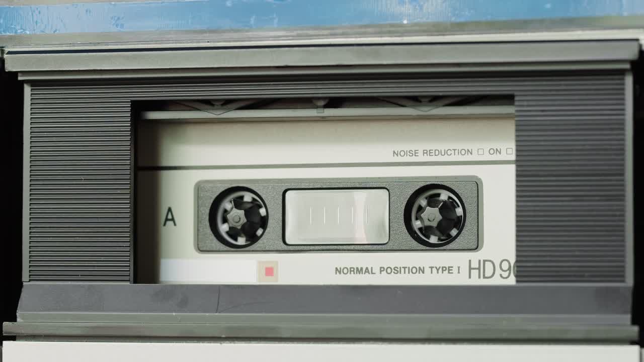 Vintage Cassette Tape in a Tape Deck