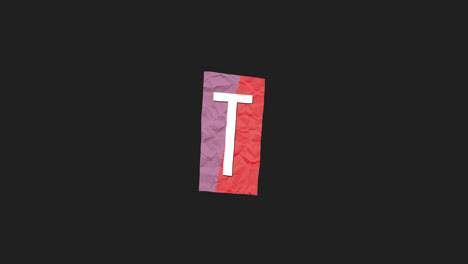 crumpled paper letter t