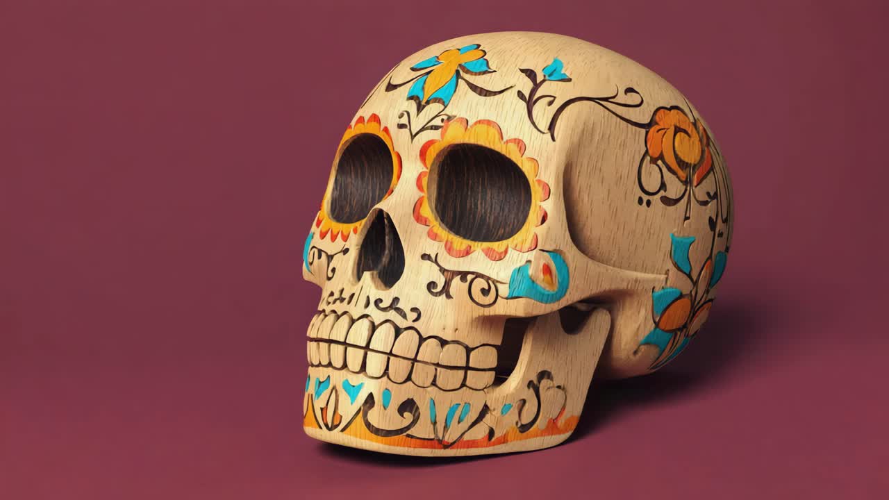 Decorative Wooden Sugar Skull