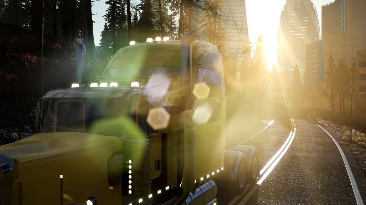 도로에 있는 트럭