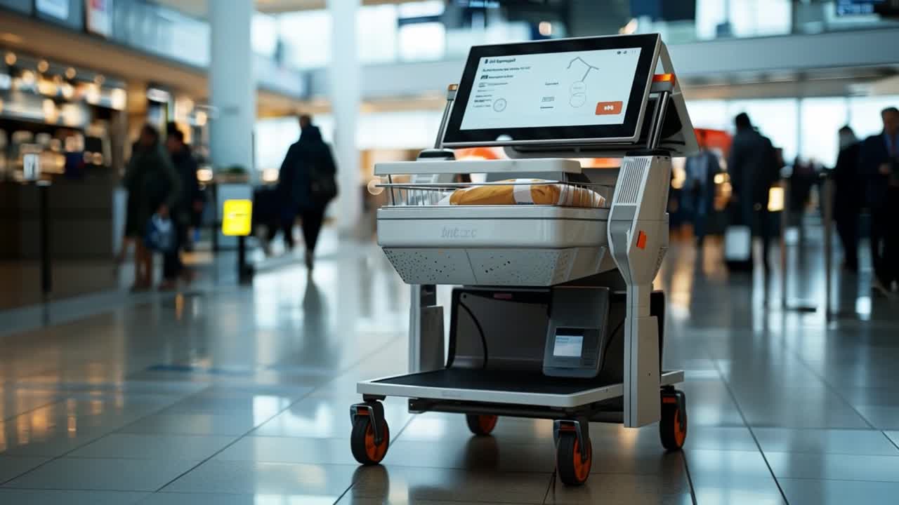 Self-Service Baggage Kiosk at Airport