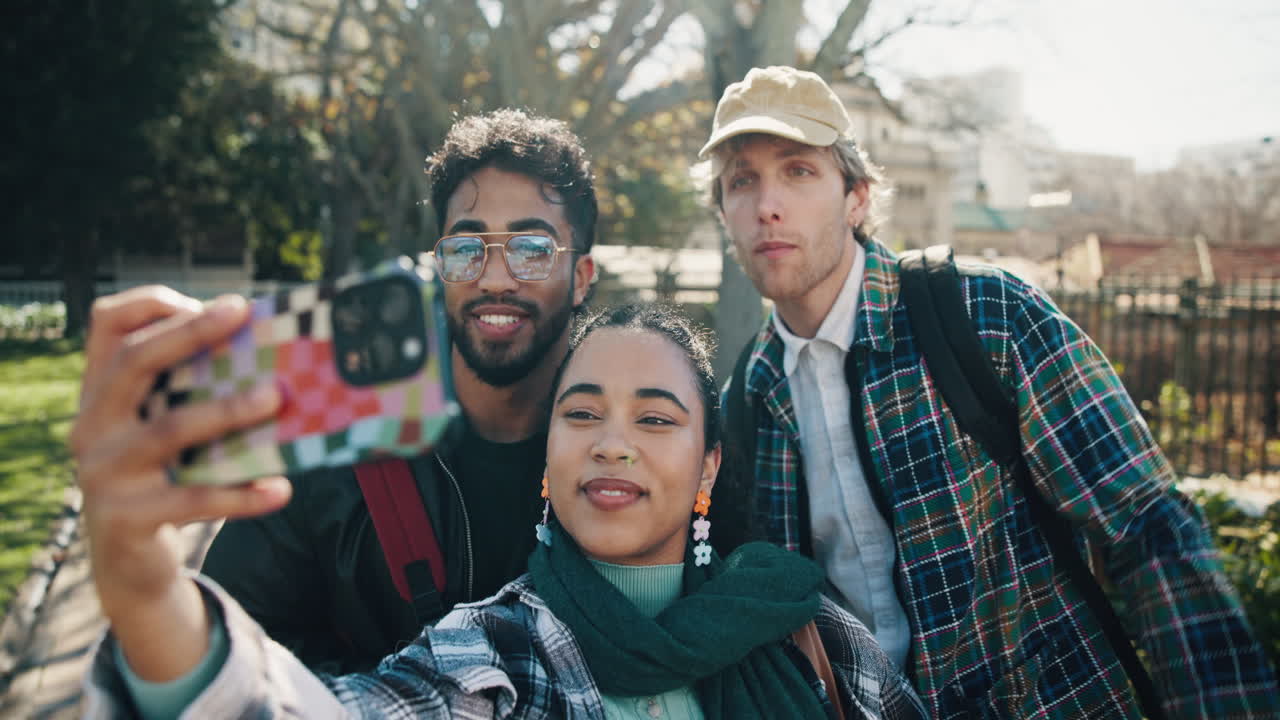 Group selfie in the park