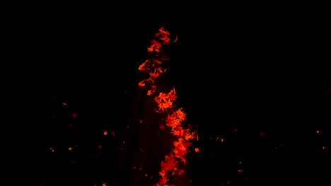 vórtice de colorido arce y hojas. espiral partícula brillante de hojas de otoño. hoja de baile. colorida naturaleza túnel bucle de animación.