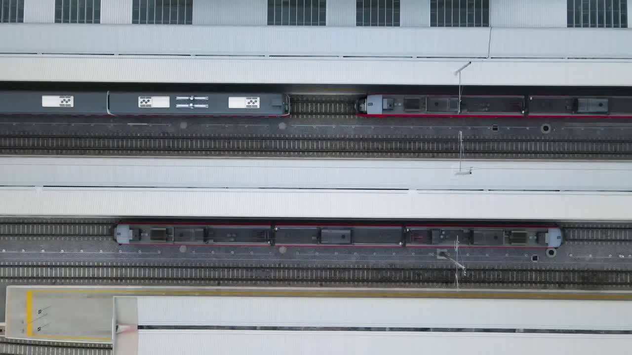 기차역 공중 4k 비디오