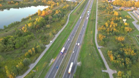 Aerial-top-view-of-highway-road