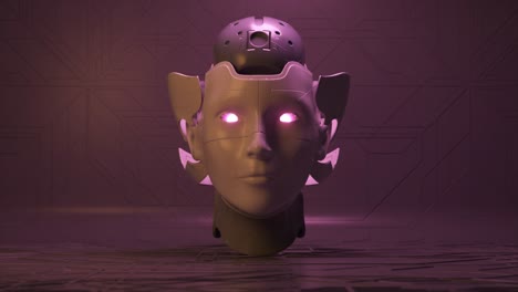 cabeza de robot futurista