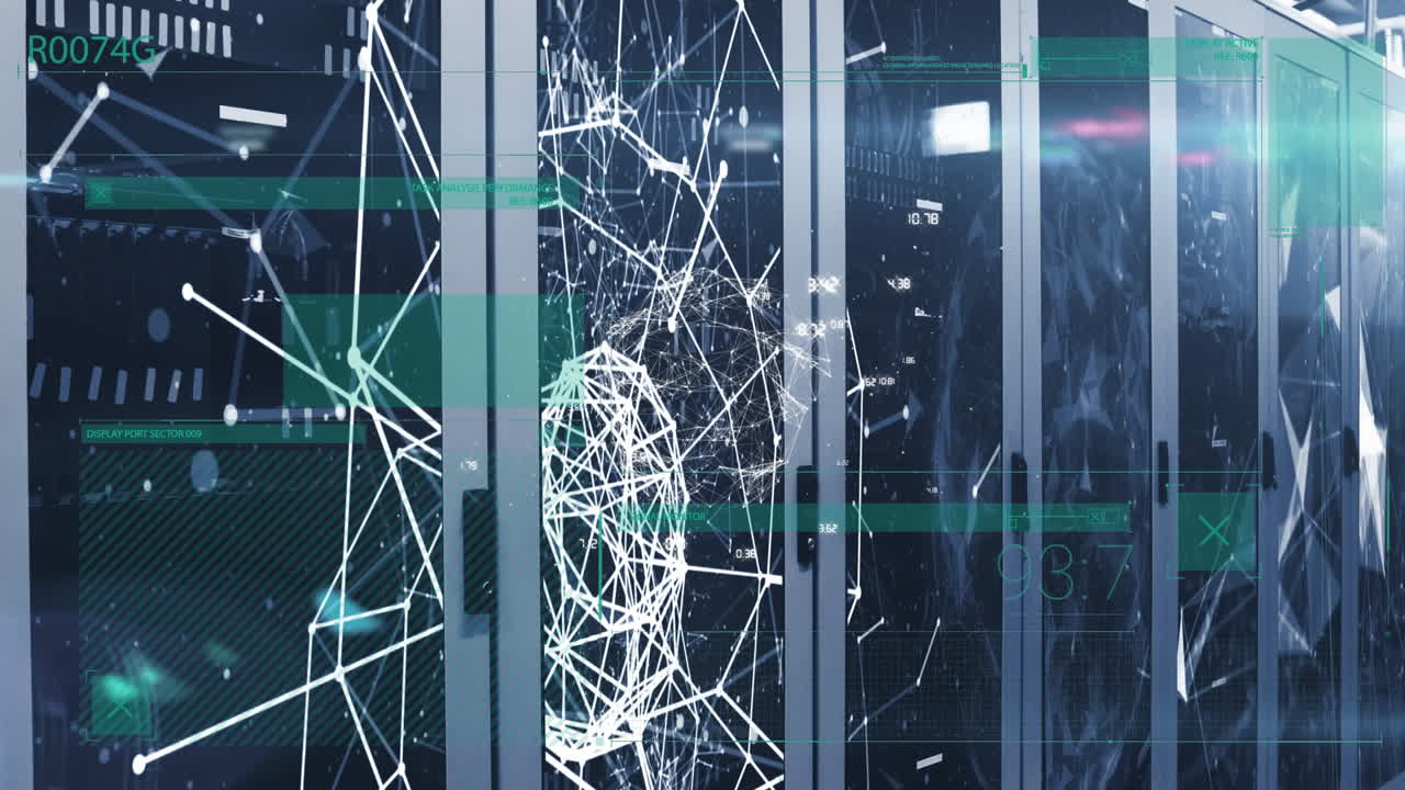 Animation of network of connections over computer servers