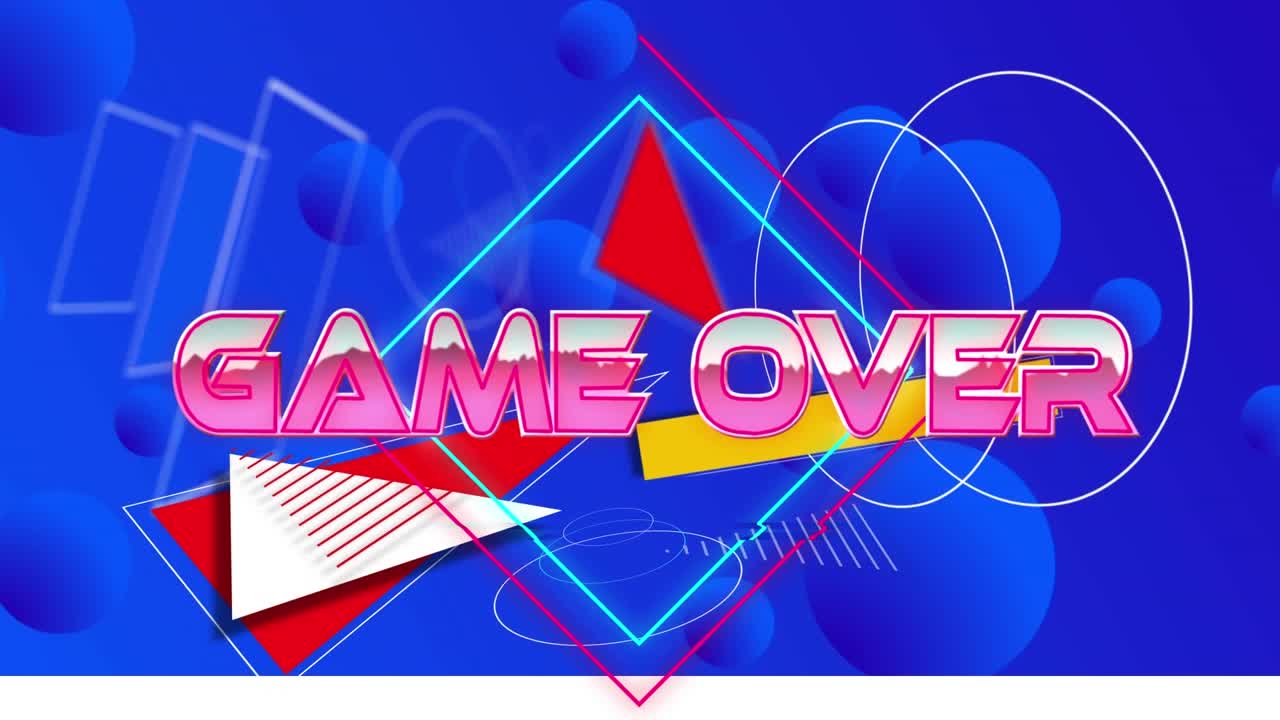 Animazione della scritta "game over" su forme