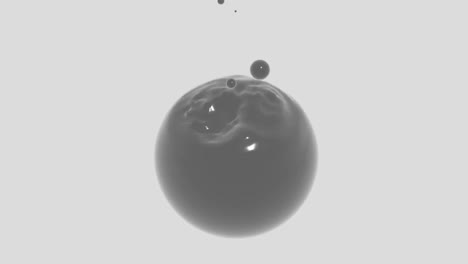 black liquid droplet impacting white background