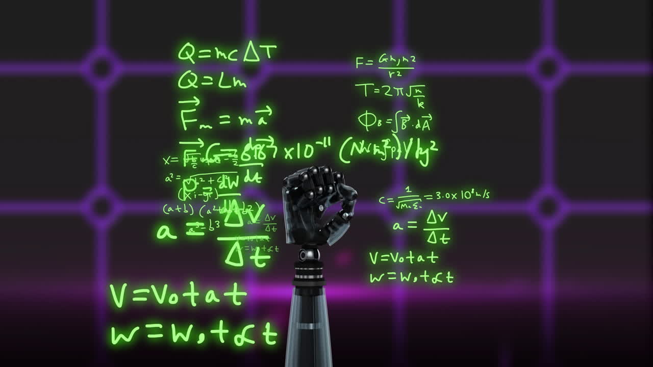 Animation of scientific data processing over robot's arm