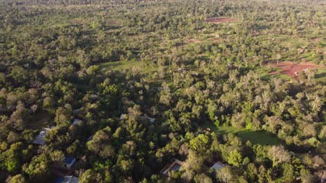 Puerto-Iguazu-suburbs-and-Mbya-Guarani-aboriginal-community,-Misiones-in-Argentina