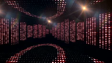 las ondas de música de la habitación, la radio, las luces bombillas animación, renderización, fondo, bucle