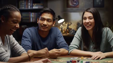 engaging board game night: friends gather around a table for an exciting play session filled with strategy, laughter, and compelling narratives