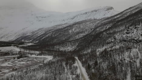 harsh snowy winter landscape in arctic, signaldalen valley