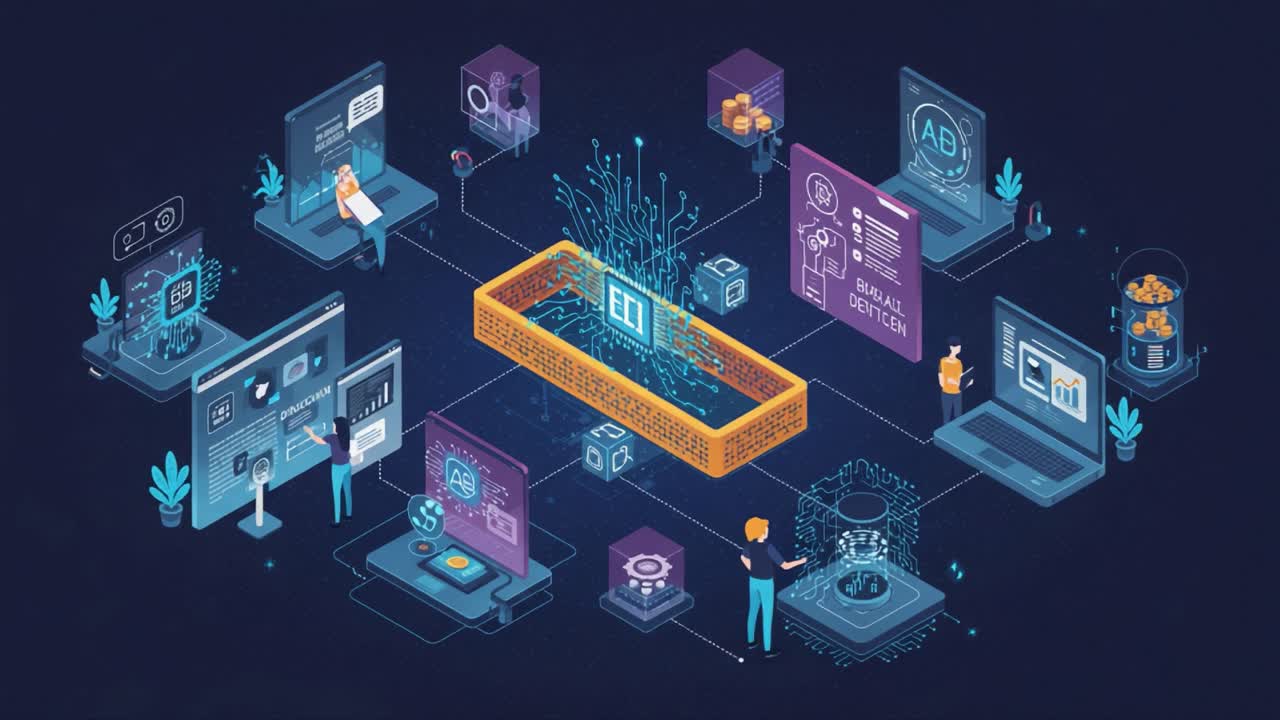Exploring Digital Ecosystems: An Illustration of Data Flow and Interactions within a Virtual Environment