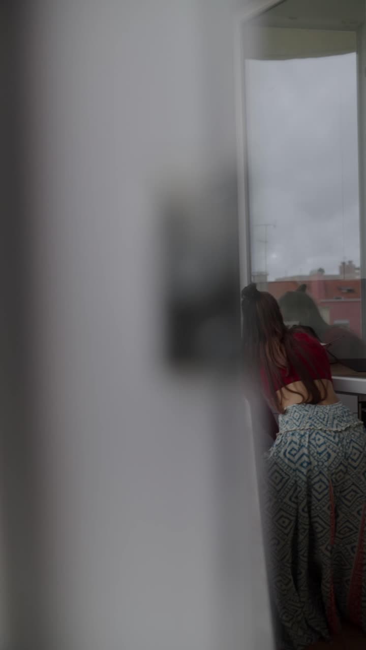 Drying Clothes on a Balcony