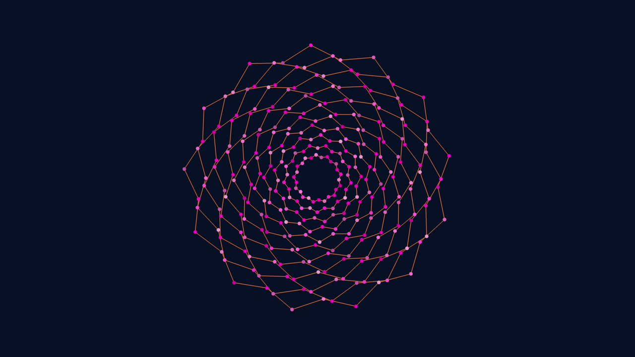 Intricate spiral design dots connected like spider's web