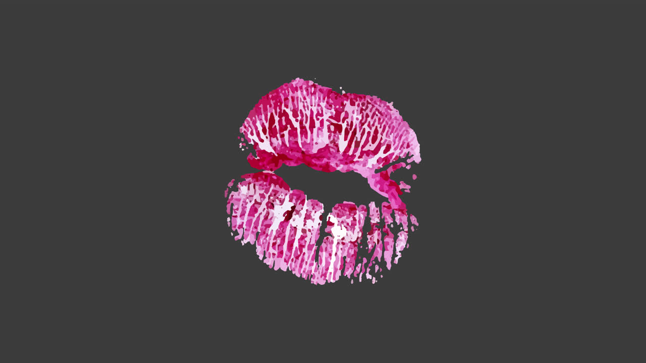 impresión de beso rosado