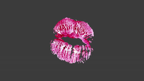 impresión de beso rosado