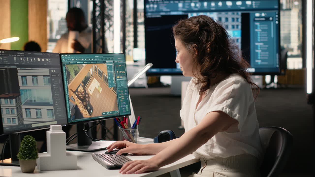 Vertical Video Property developer analyzing real estate blueprints and infrastructure design