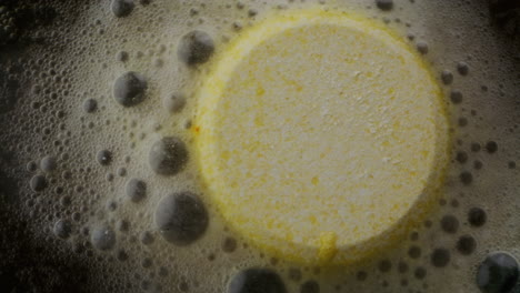 bath bomb dissolving in water