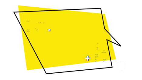animación de burbuja de habla y marcadores en fondo amarillo y blanco