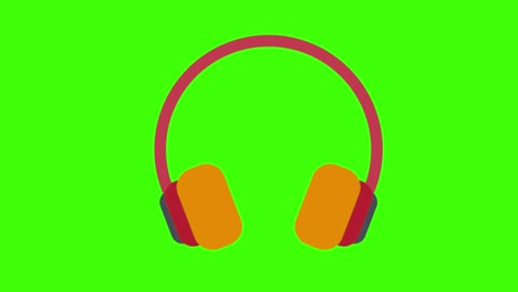 green screen of animated headphones