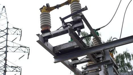 high voltage switchgear at a substation