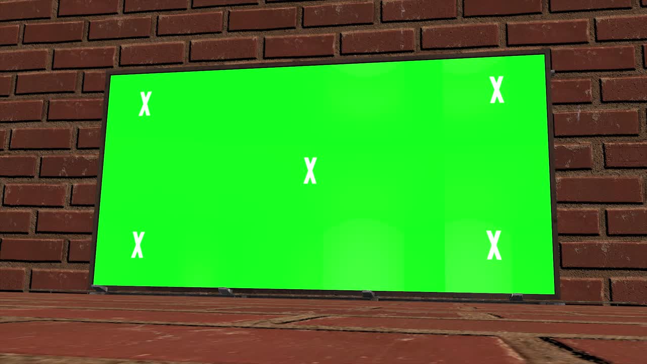 túnel creativo abstracto y pantalla verde modelo de cartelera del canal alfa. neón, bares y tecnología de led púrpura azul, ciencia ficción, renderizado cyberpunk futurista en 3d con marco en blanco.