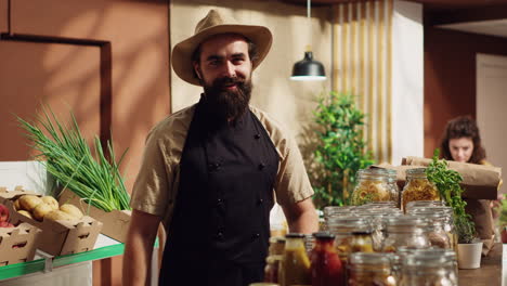 portrait of zero waste supermarket owner