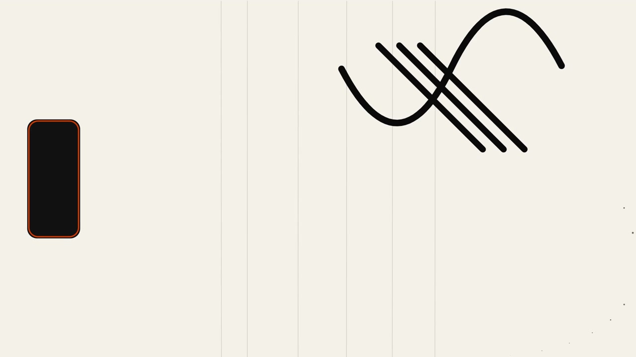 Motion graphics abstratos com formas geométricas e ícone de smartphone