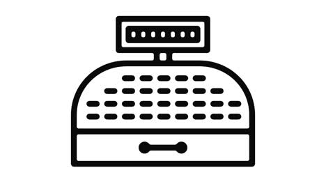 gráfico de movimiento de la línea de caja registradora