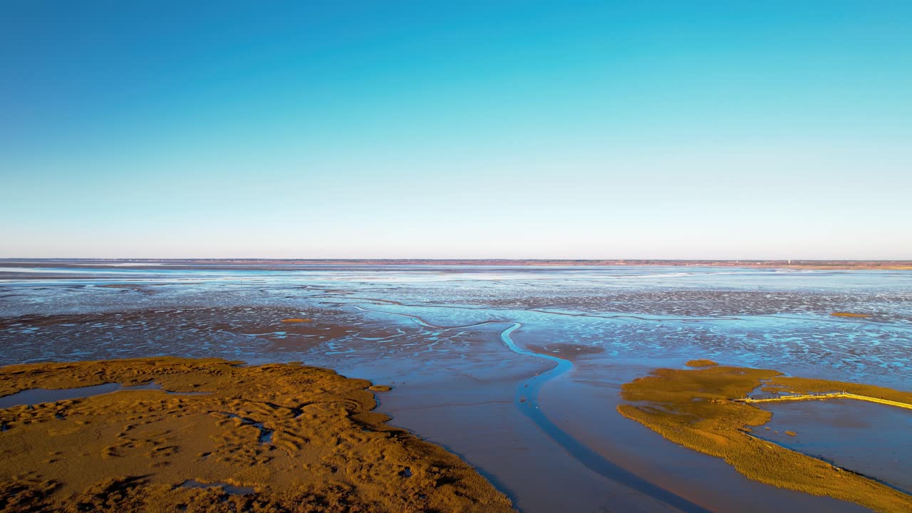 humedal en la costa de la bahía de archachon en gujan mestras, gironda, francia