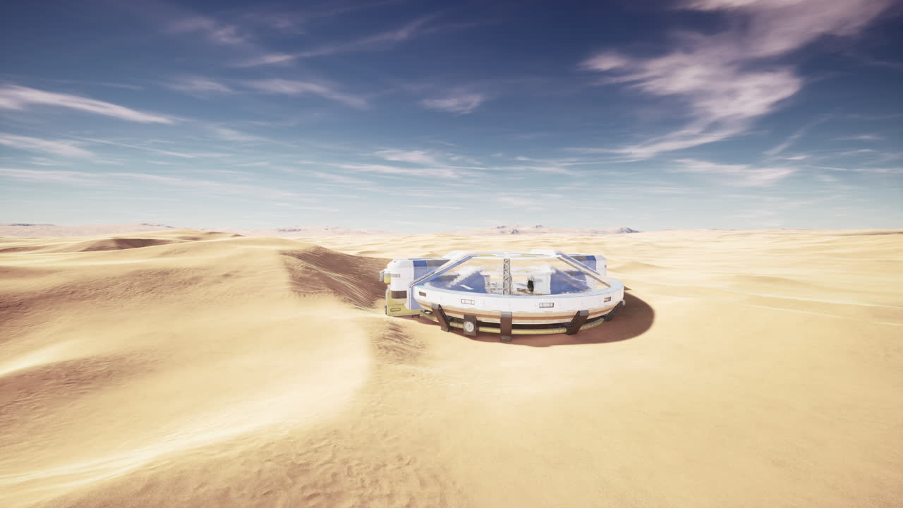 veicolo futuristico in un paesaggio desertico