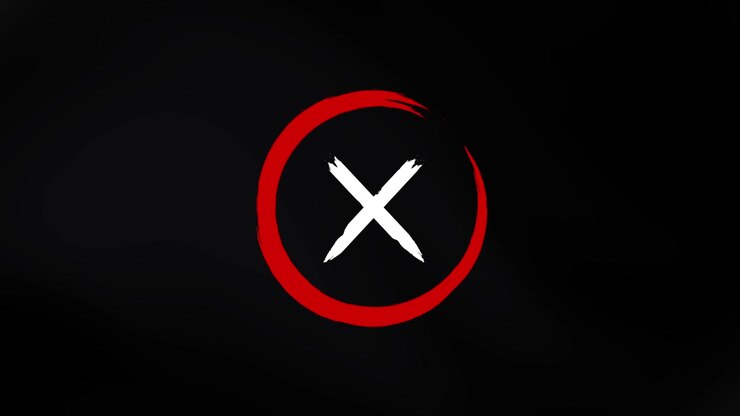 Animated Red Circle and White X Symbol on Black Background