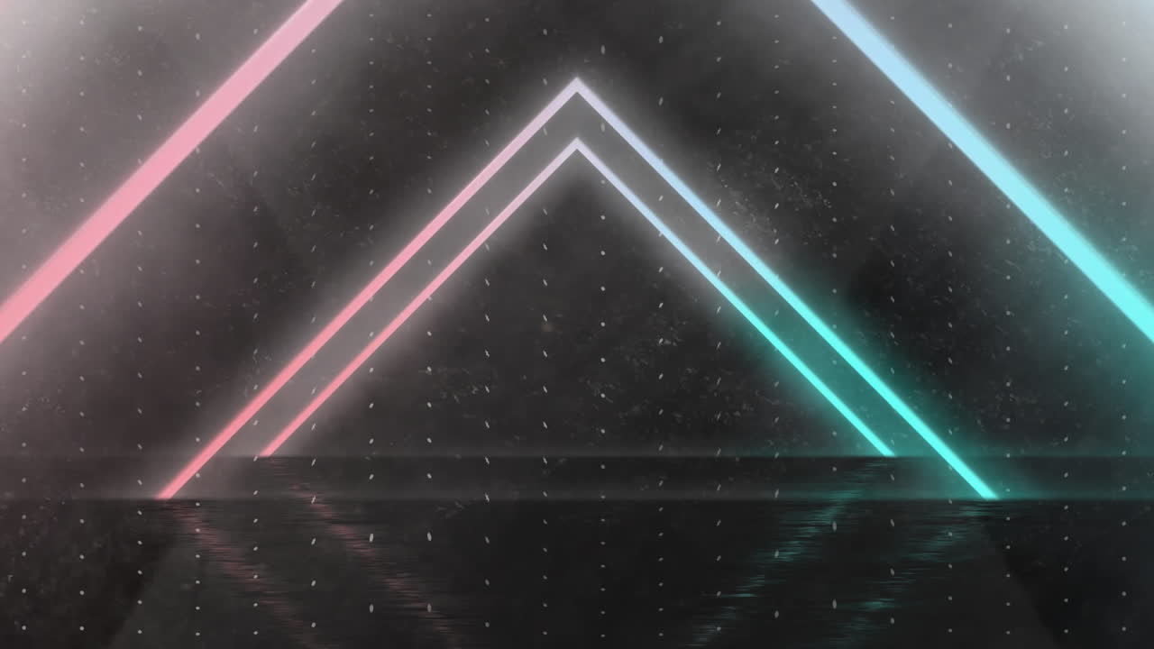 Animation of neon shapes moving over black background
