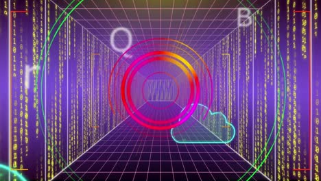 Animación-De-Nubes,-Procesamiento-De-Datos-A-Través-De-Servidores-Informáticos.